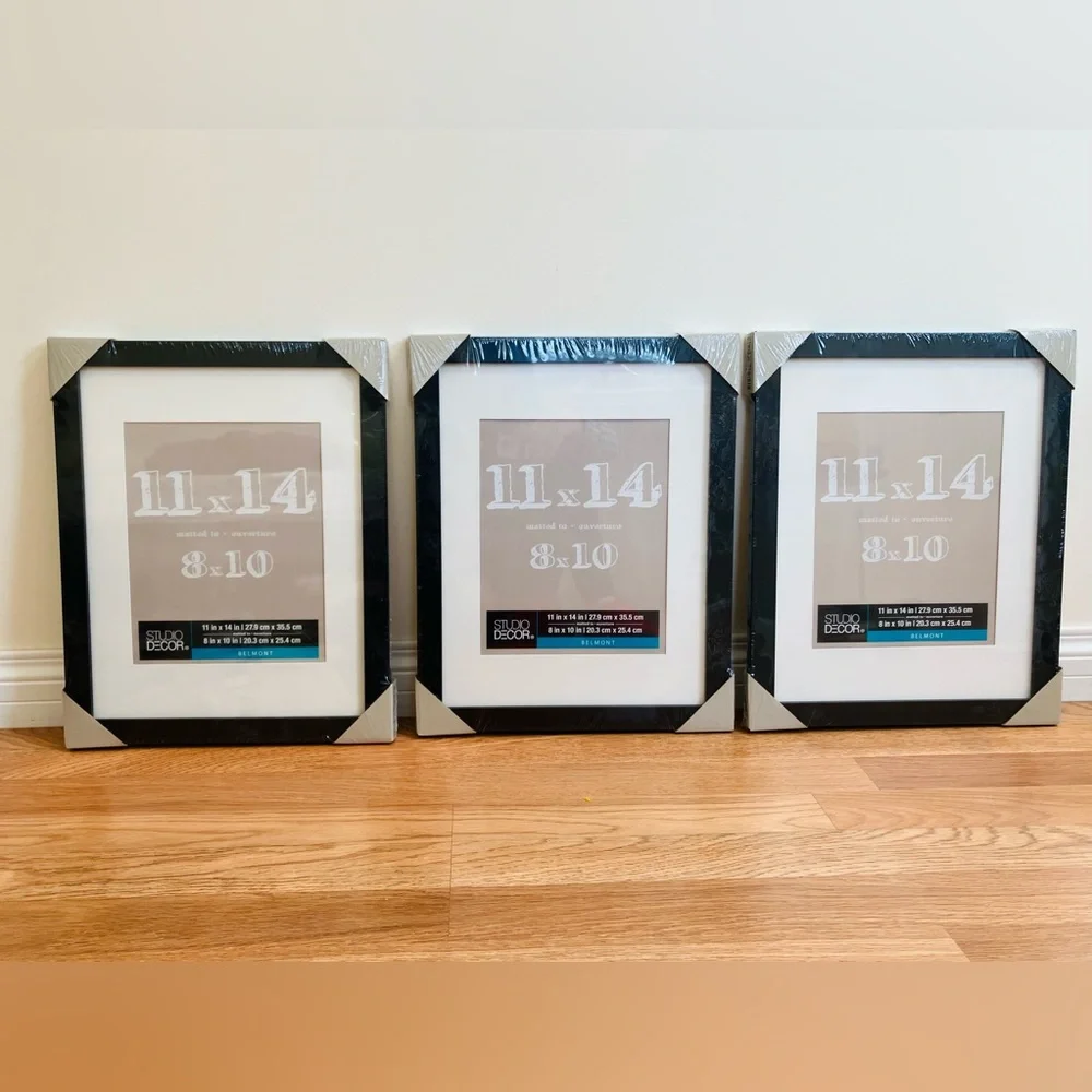 Set of 3 Black Photo Frame Trio New by Studio Decor 8